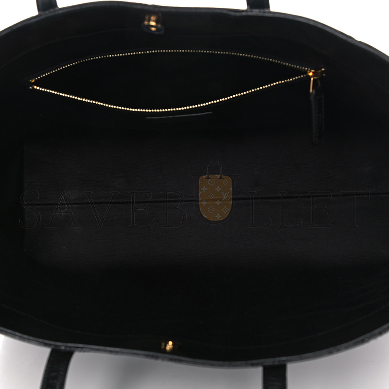 YSL EAST WEST SHOPPING TOTE QUILTED CRINKLED GLOSSED-LEATHER 394195939309 (38*28*13cm)